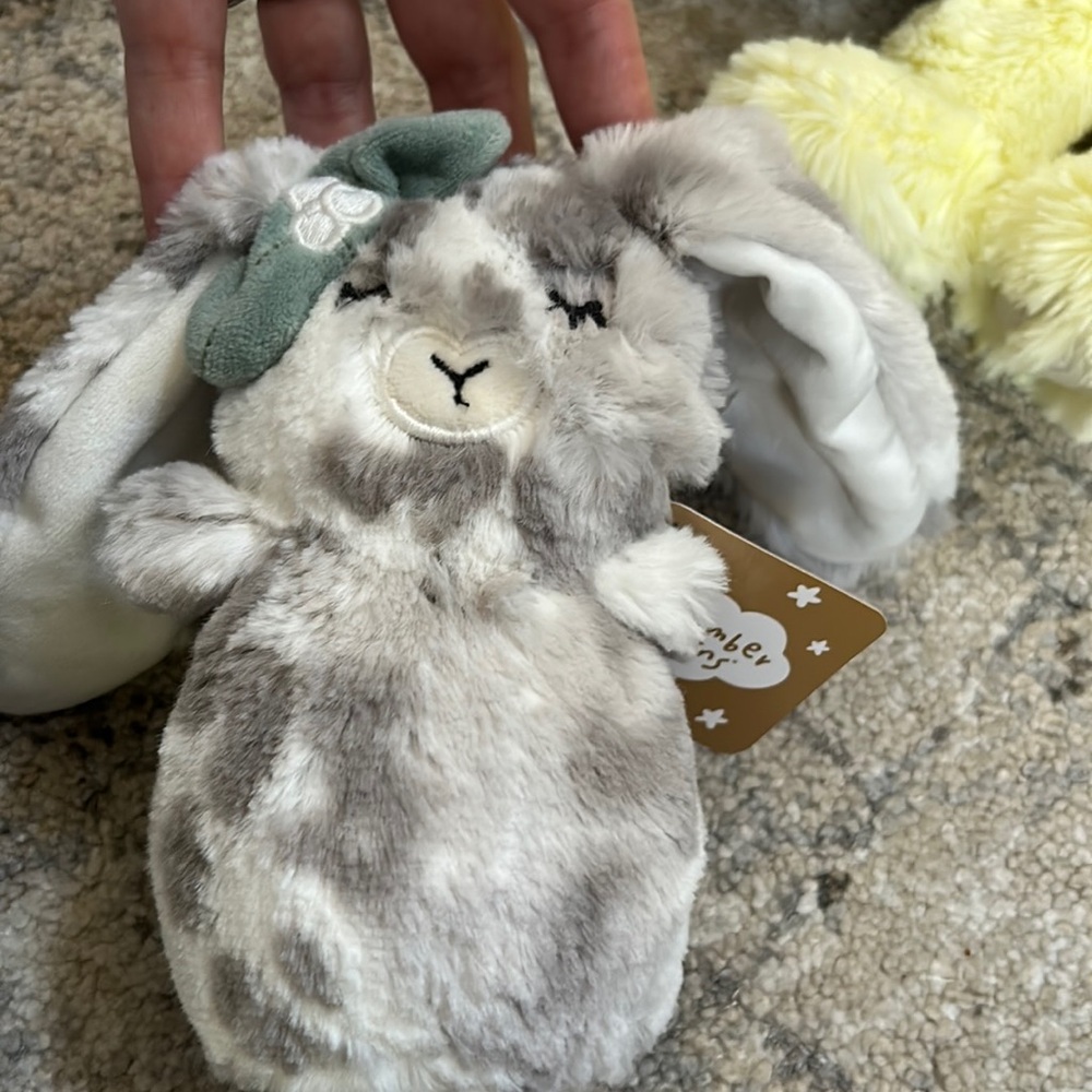 Slumberkin mini snow bunny with bow